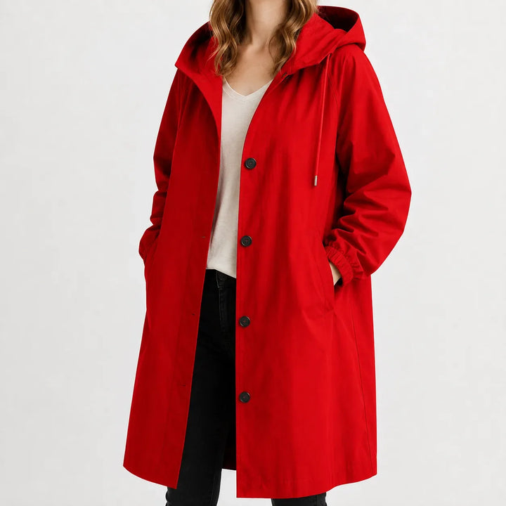 Abrigo Ligero con Capucha – Rojo