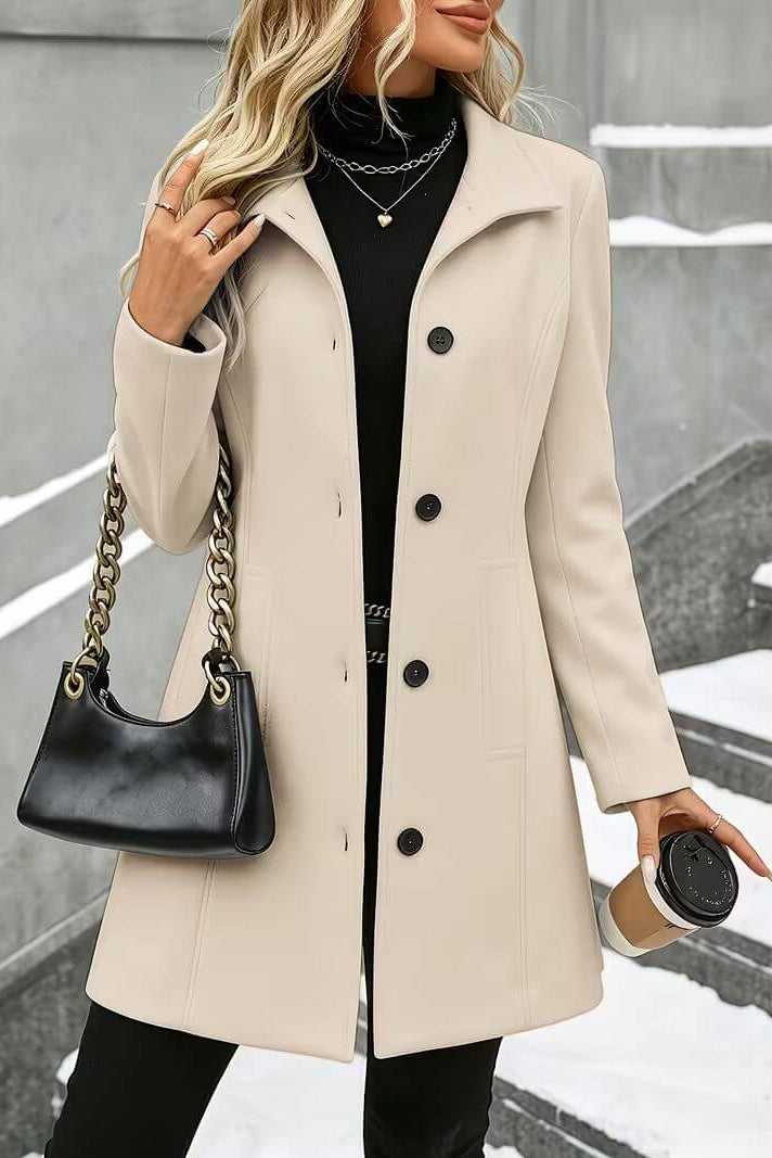 Abrigo Midi con Botones – Albaricoque