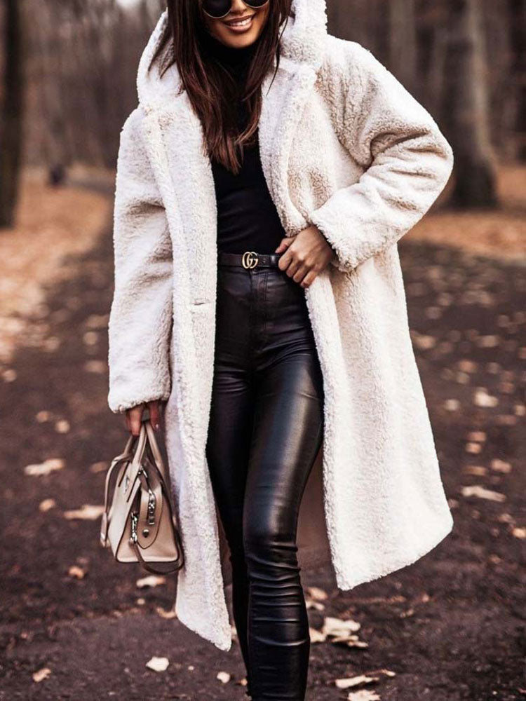 Abrigo Oversize con Capucha – Blanco