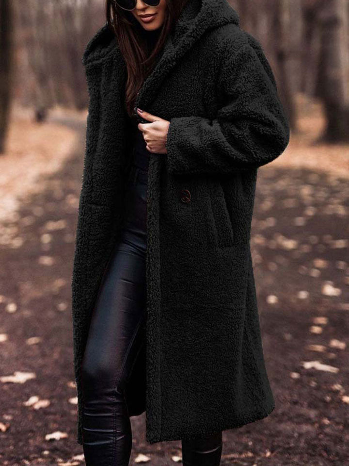 Abrigo Oversize con Capucha – Negro