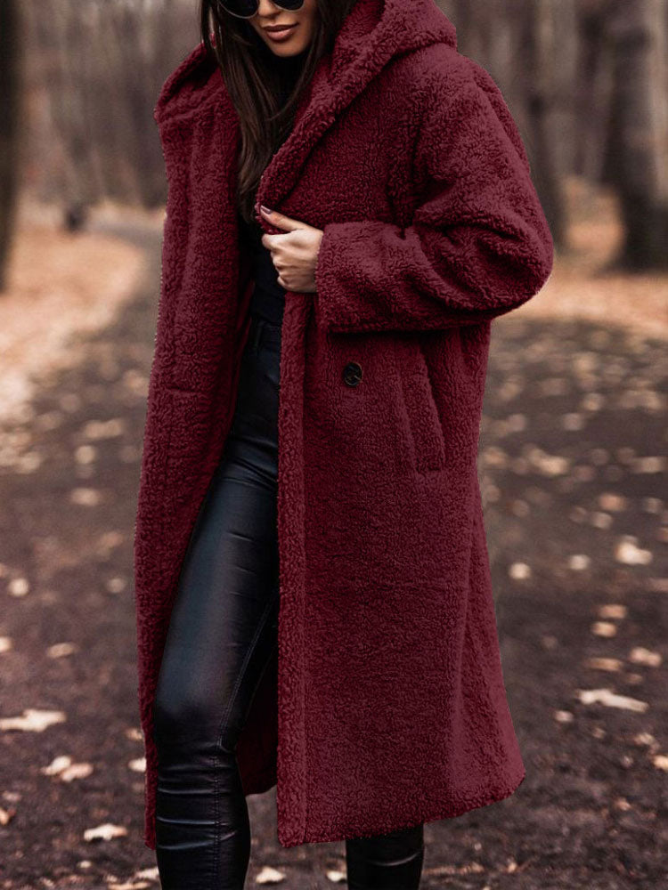 Abrigo Oversize con Capucha – Rojo