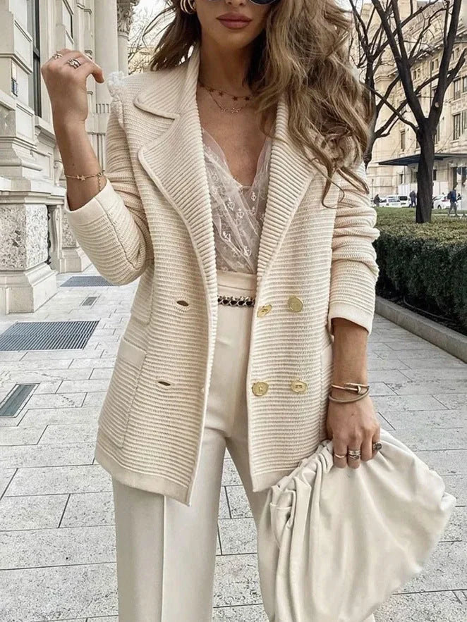 Blazer Cruzado con Botones – Albaricoque
