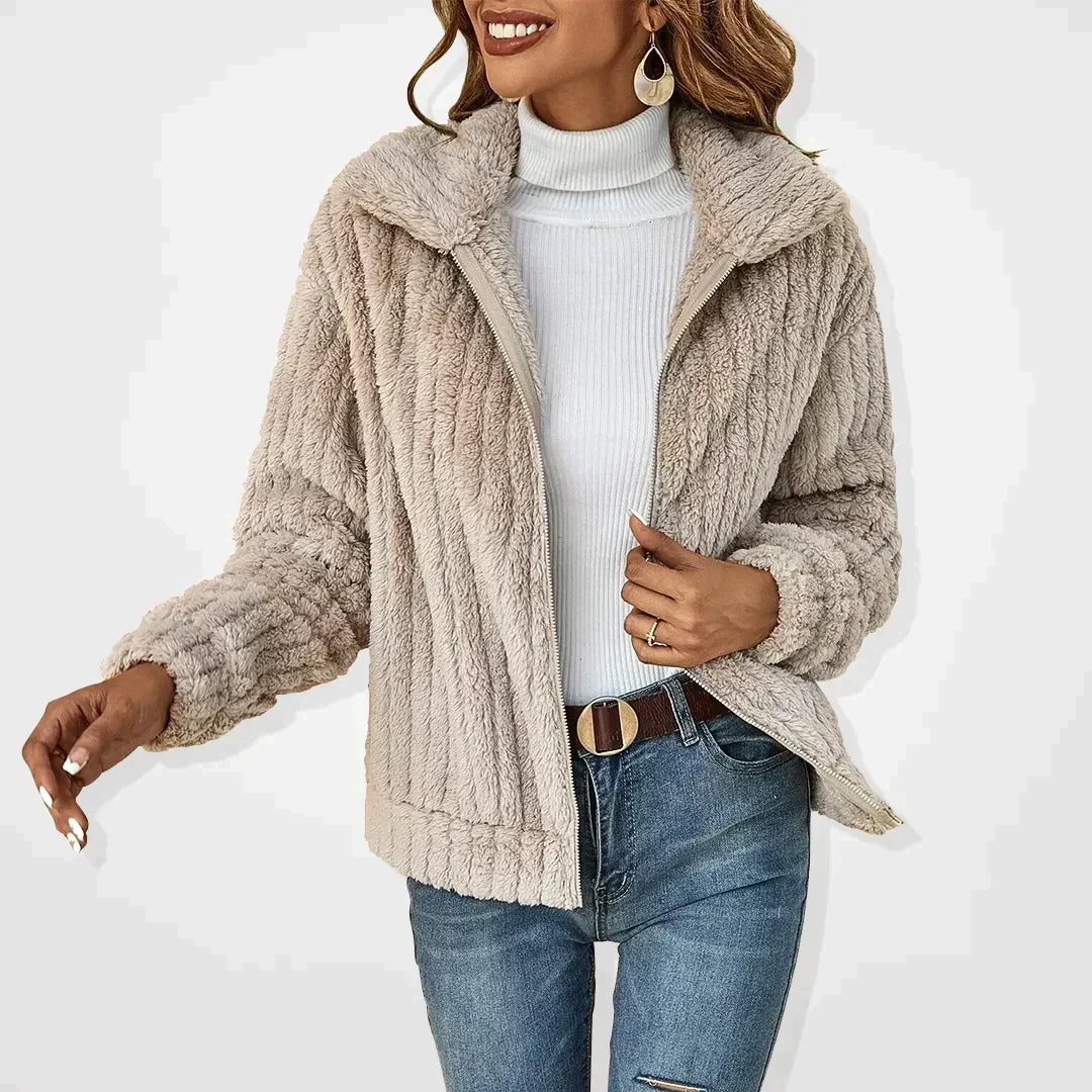 Chaqueta con Cuello Camisero – Albaricoque