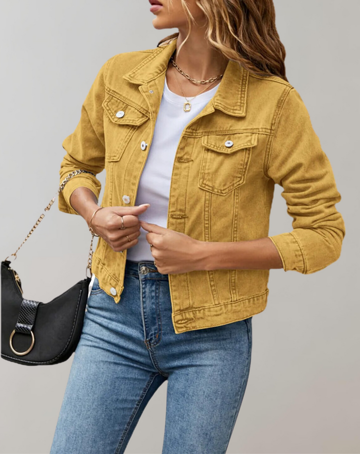 Chaqueta Corta con Botones – Amarillo