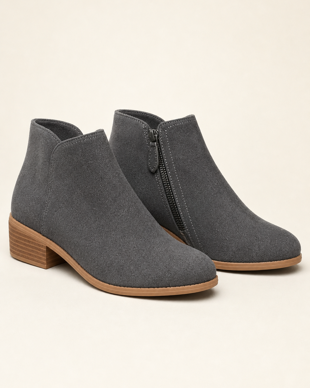 Botines con Doble Cremallera – Antracita