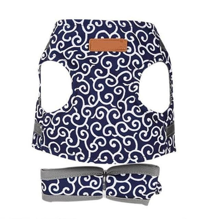 Arnés para gatos con correa - Estilo chaleco con estampado de remolinos