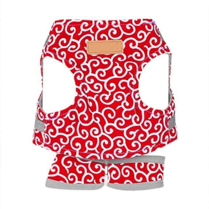 Arnés para gatos con correa - Estilo chaleco con estampado de remolinos