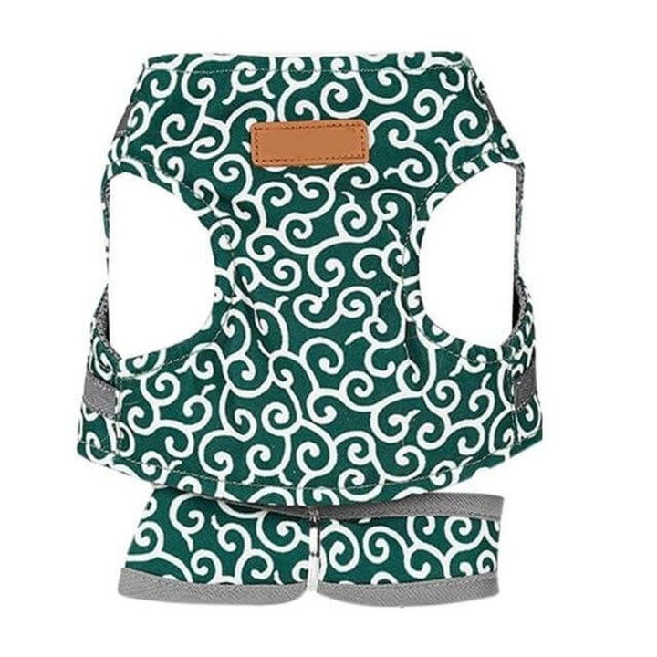 Arnés para gatos con correa - Estilo chaleco con estampado de remolinos