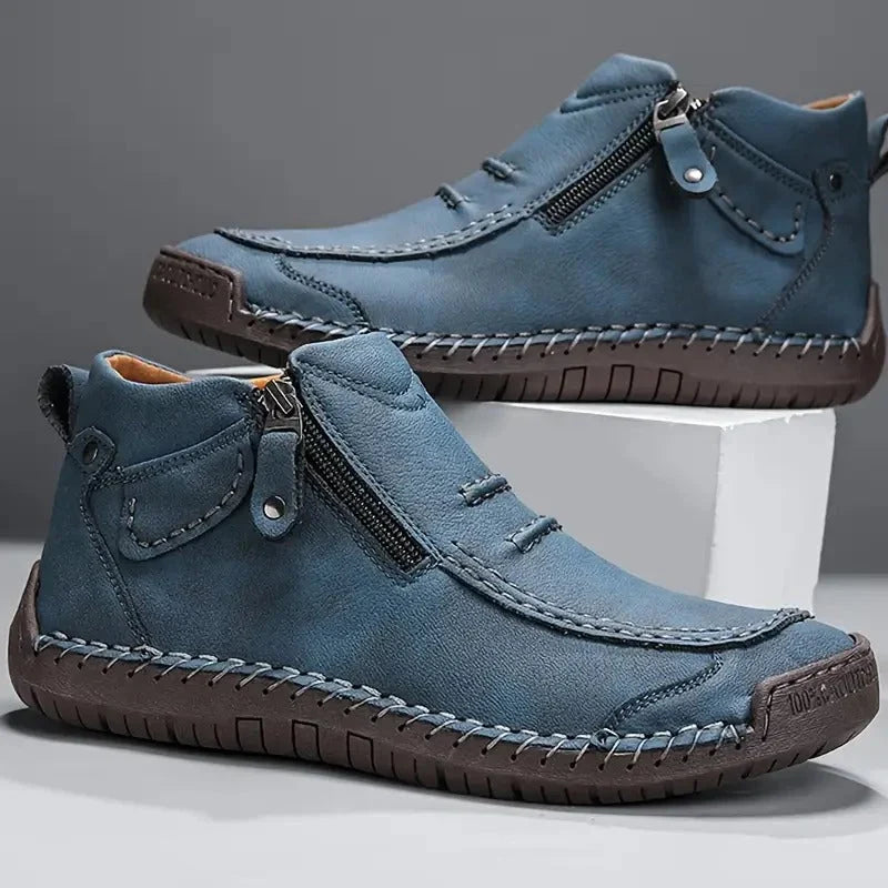 Botines Informales con Cremallera – Azul