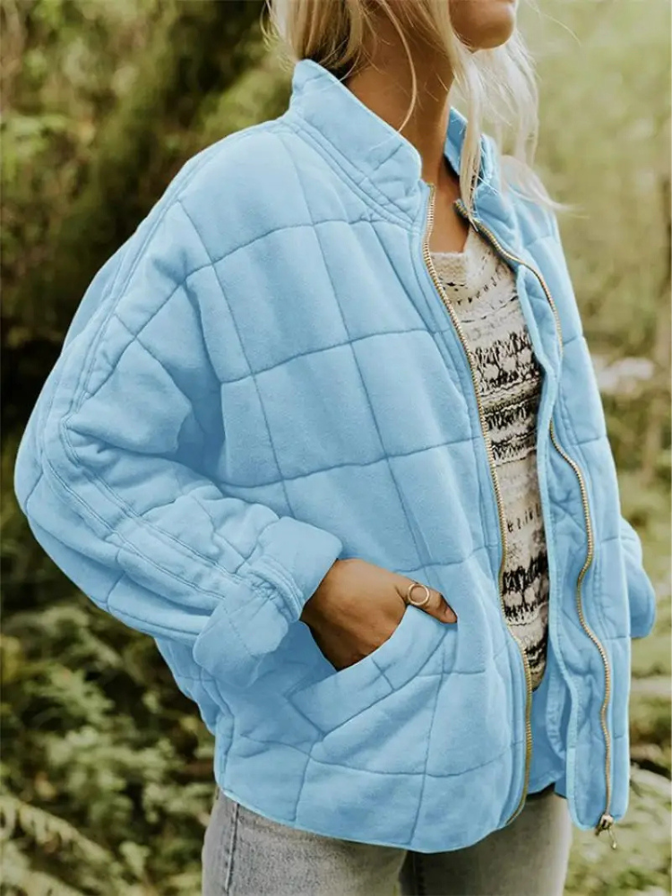 Chaqueta Acolchada Holgada – Azul Claro