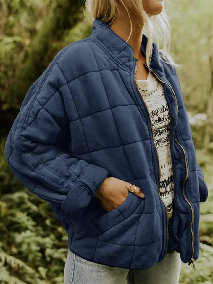 Chaqueta Acolchada Holgada – Azul Oscuro