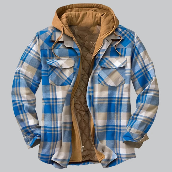 Chaqueta Camisera con Capucha – Azul