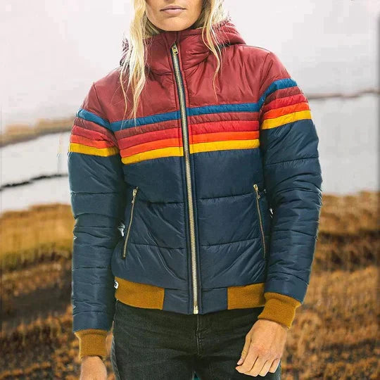 Chaqueta Retro con Capucha – Azul Oscuro