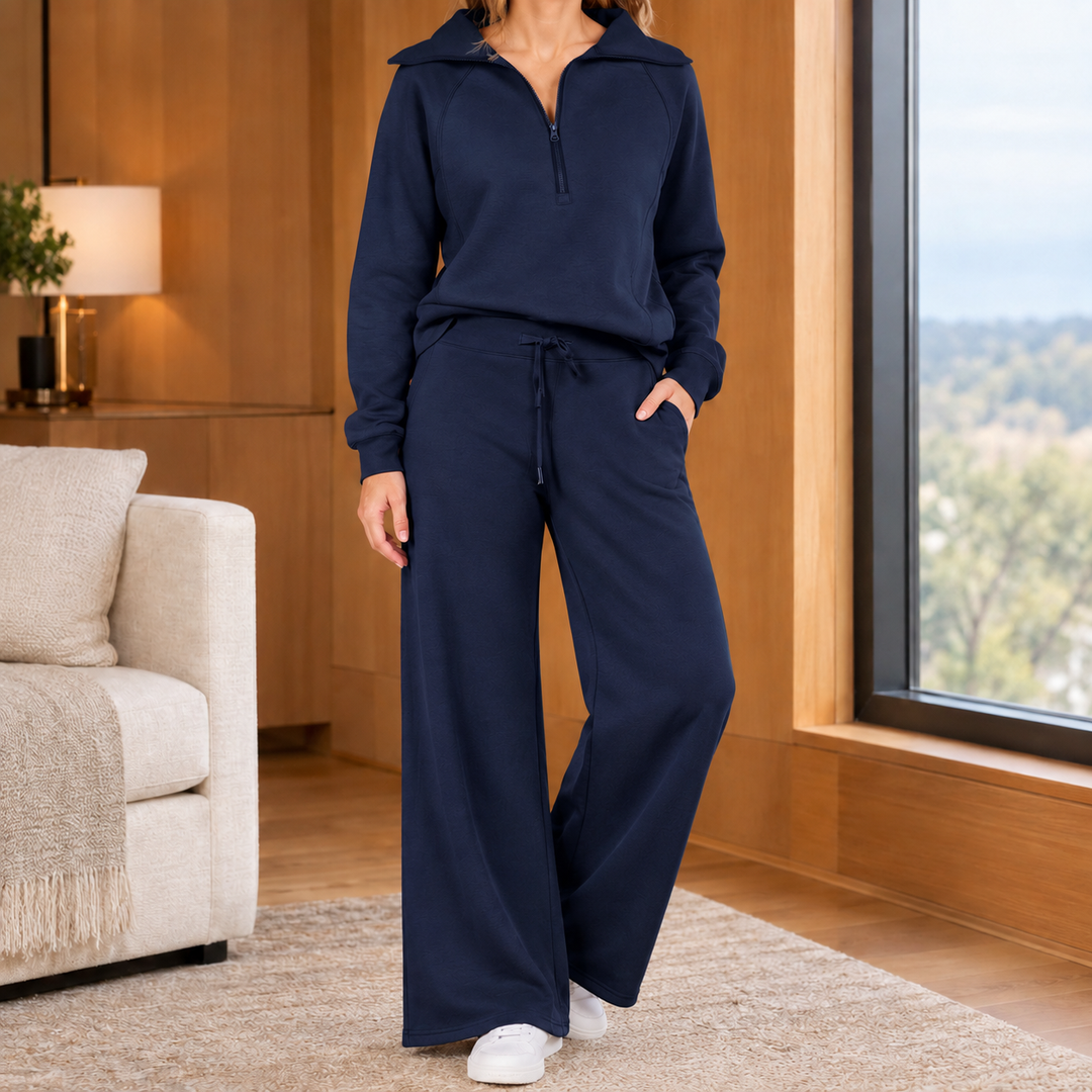 Conjunto Relajado de Pantalón – Azul Oscuro