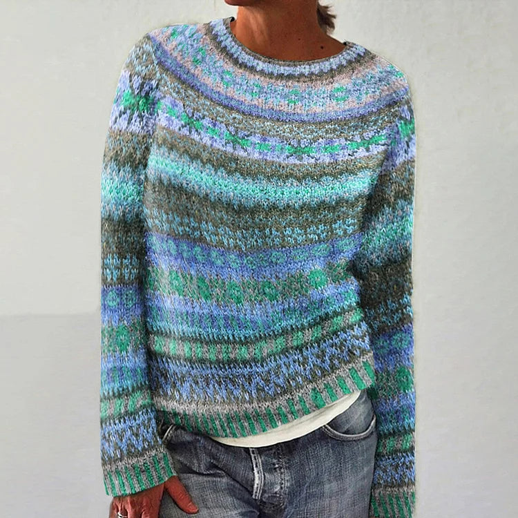 Jersey con Estampado Étnico – Azul