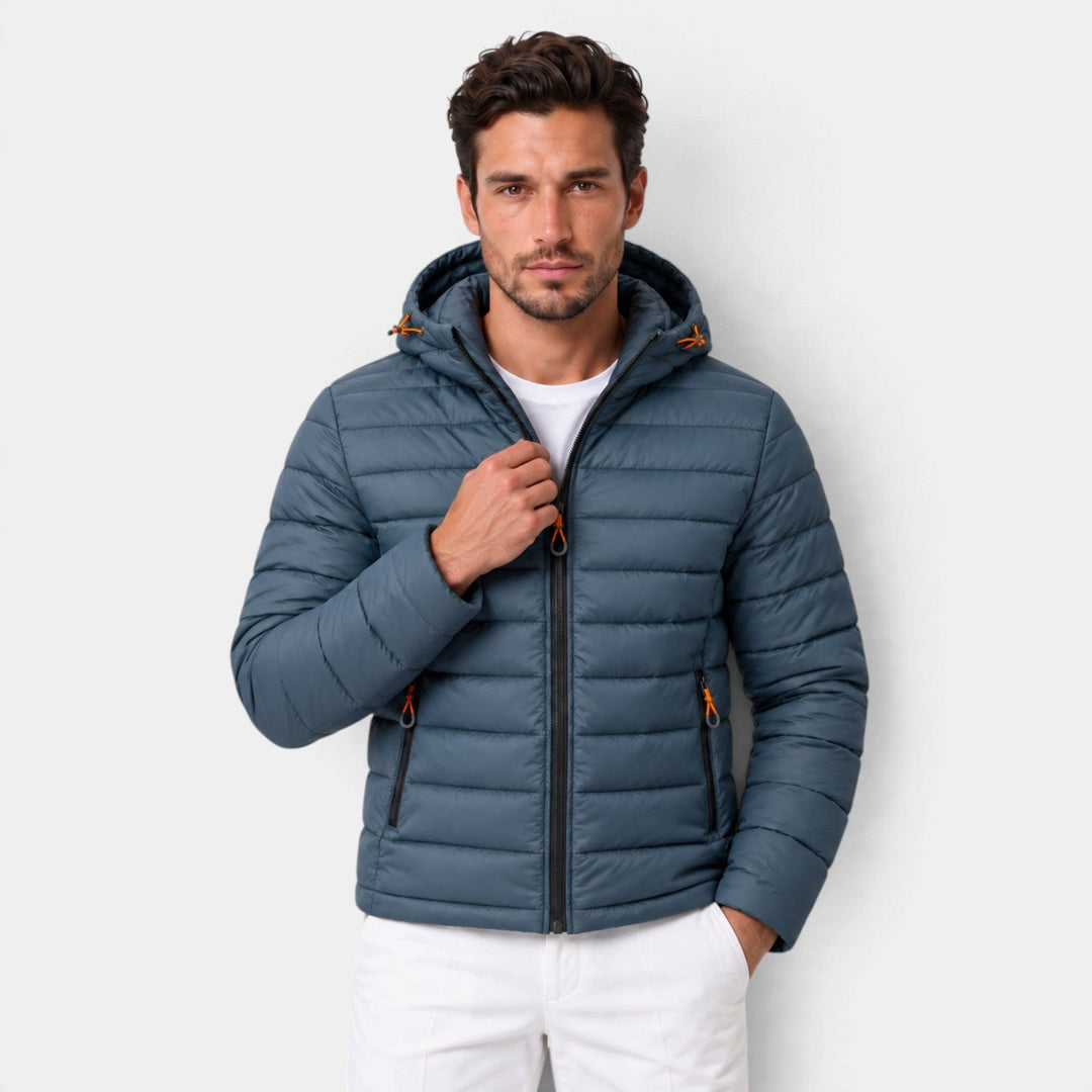 Chaqueta con Capucha y Cremallera – Azul Marino