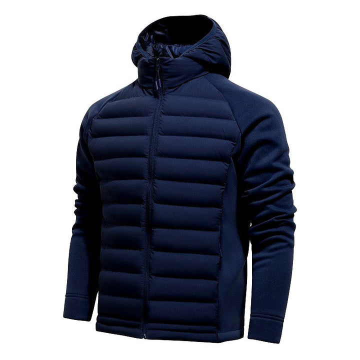 Chaqueta Híbrida con Capucha – Azul Marino