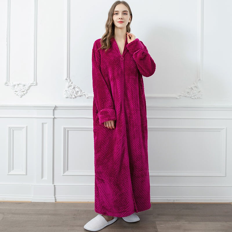 Bata de Mujer con Cuello Chal - Tejido Jacquard Texturizado
