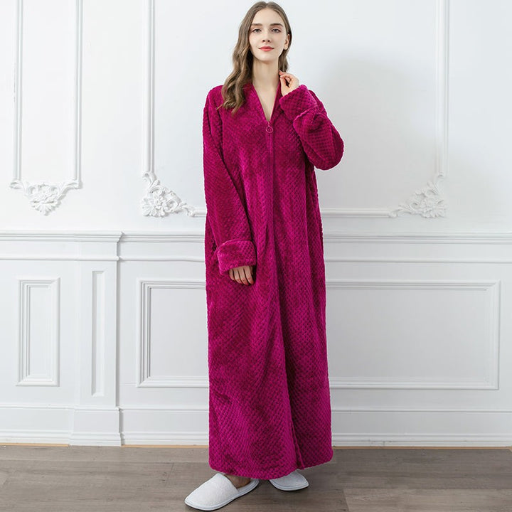 Bata de Mujer con Cuello Chal - Tejido Jacquard Texturizado