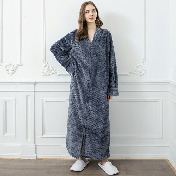 Bata de Mujer con Cuello Chal - Tejido Jacquard Texturizado