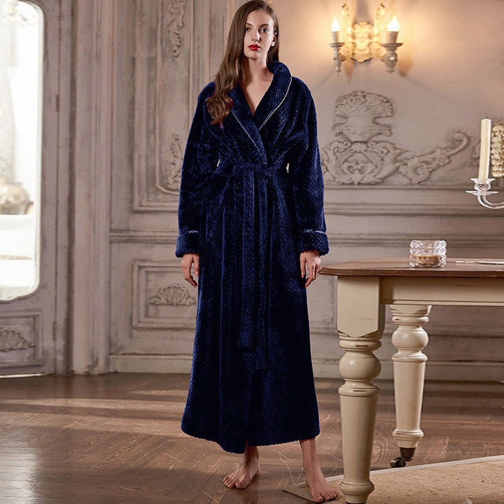 Bata de Mujer con Cuello Chal - Tejido Jacquard Texturizado
