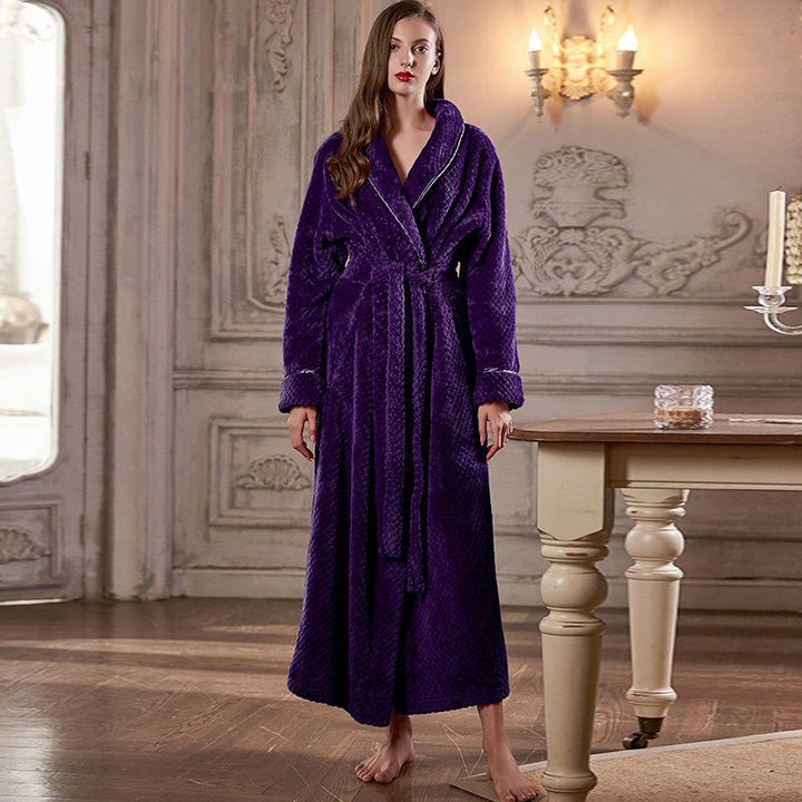 Bata de Mujer con Cuello Chal - Tejido Jacquard Texturizado