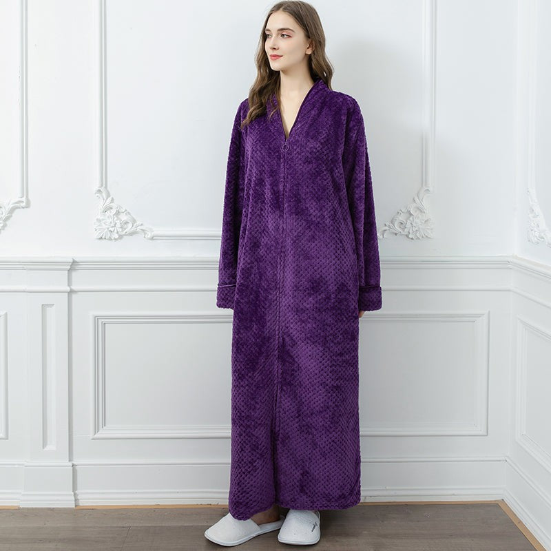 Bata de Mujer con Cuello Chal - Tejido Jacquard Texturizado