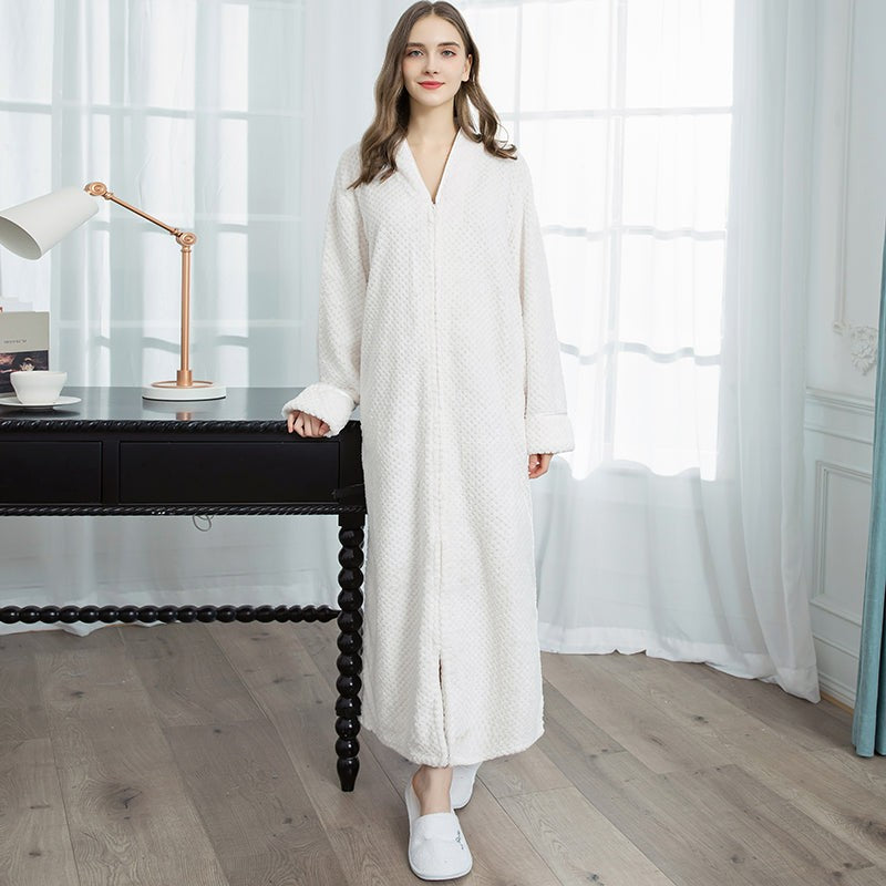 Bata de Mujer con Cuello Chal - Tejido Jacquard Texturizado