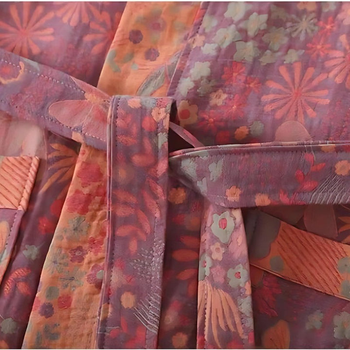 Bata de Mujer Estilo Kimono - Estampado Floral Vintage