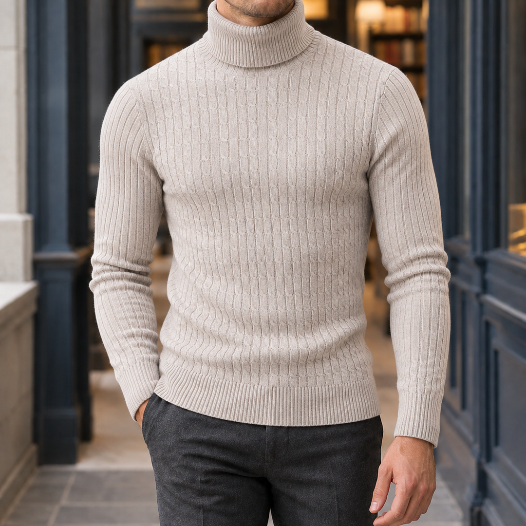 Jersey de Cuello Vuelto – Beige