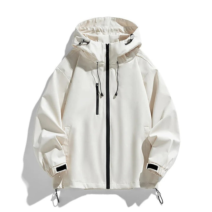 Chaqueta Deportiva con Capucha – Blanco Beige