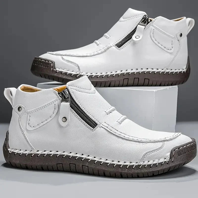 Botines Informales con Cremallera – Blanco