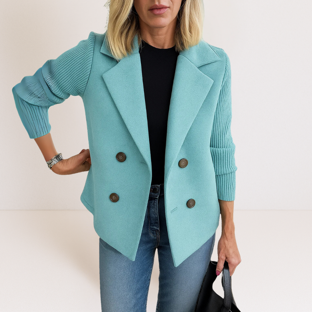 Blazer Cruzado Entallado – Azul Claro
