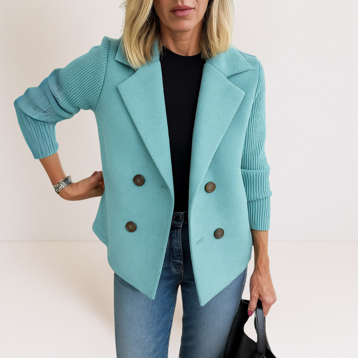 Blazer Cruzado Entallado – Azul Claro
