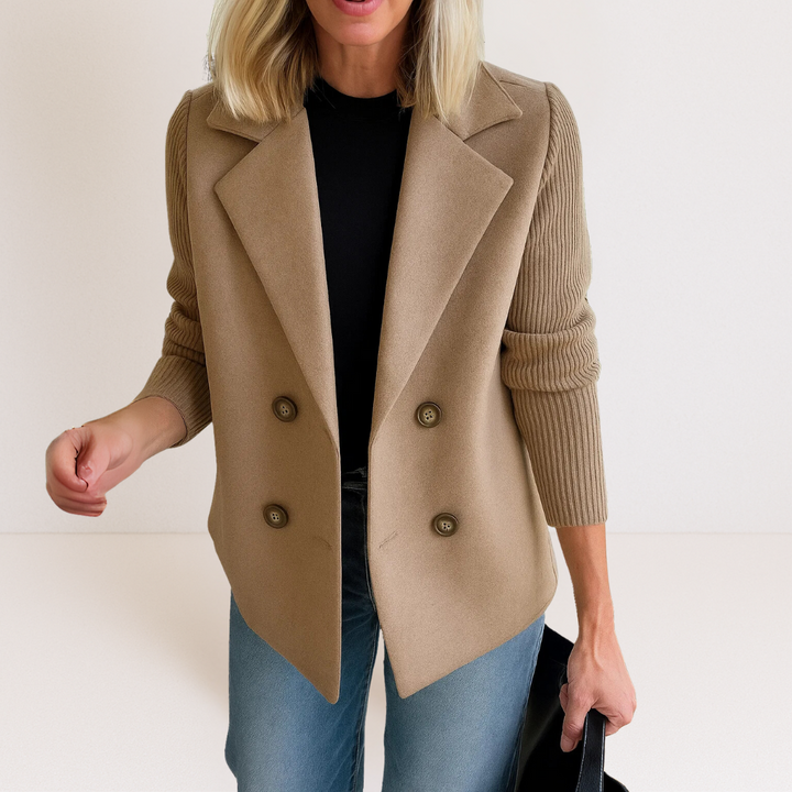 Blazer Cruzado Entallado – Beige