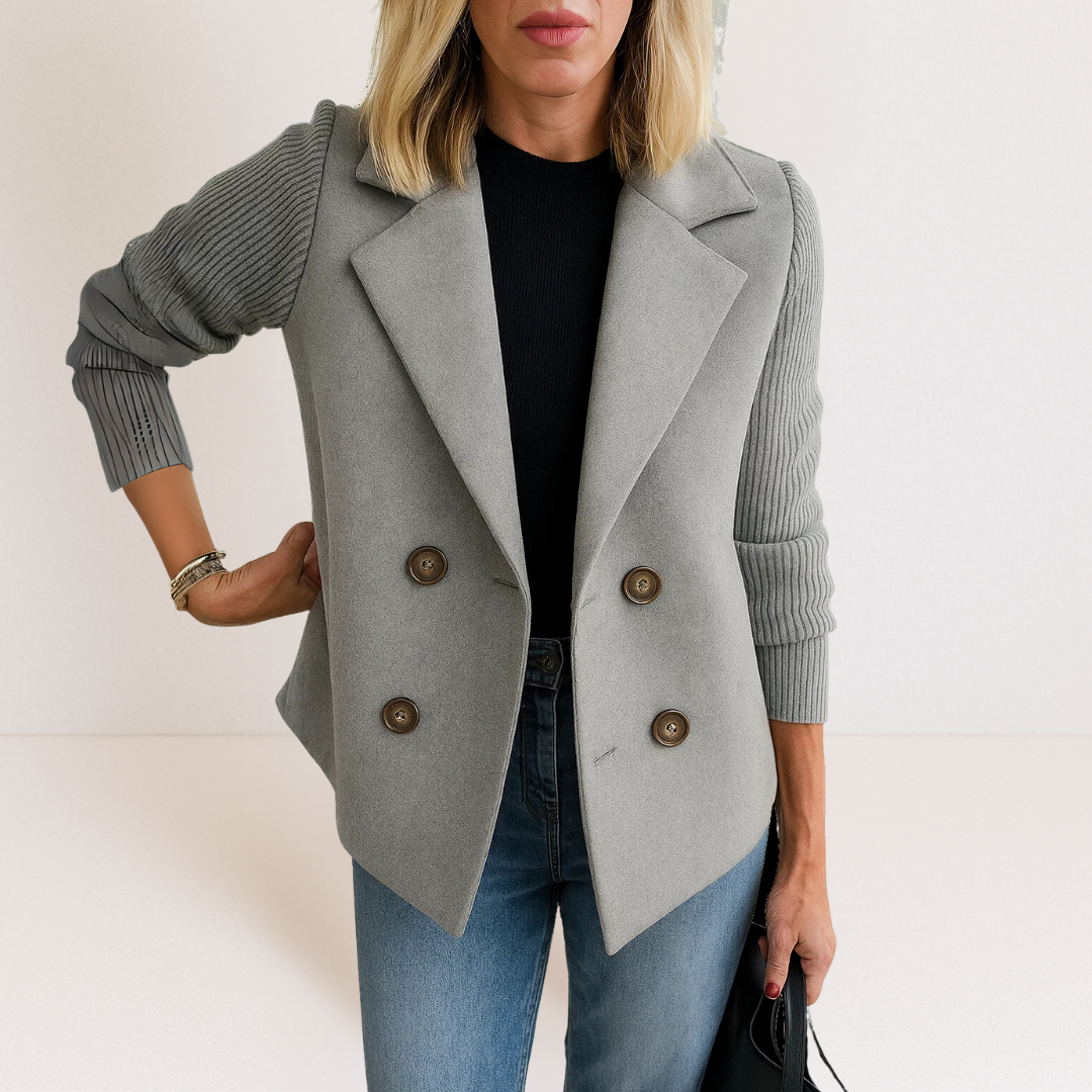 Blazer Cruzado Entallado – Gris