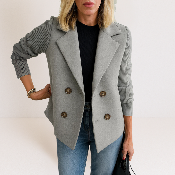 Blazer Cruzado Entallado – Gris