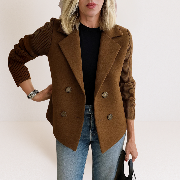 Blazer Cruzado Entallado – Marrón