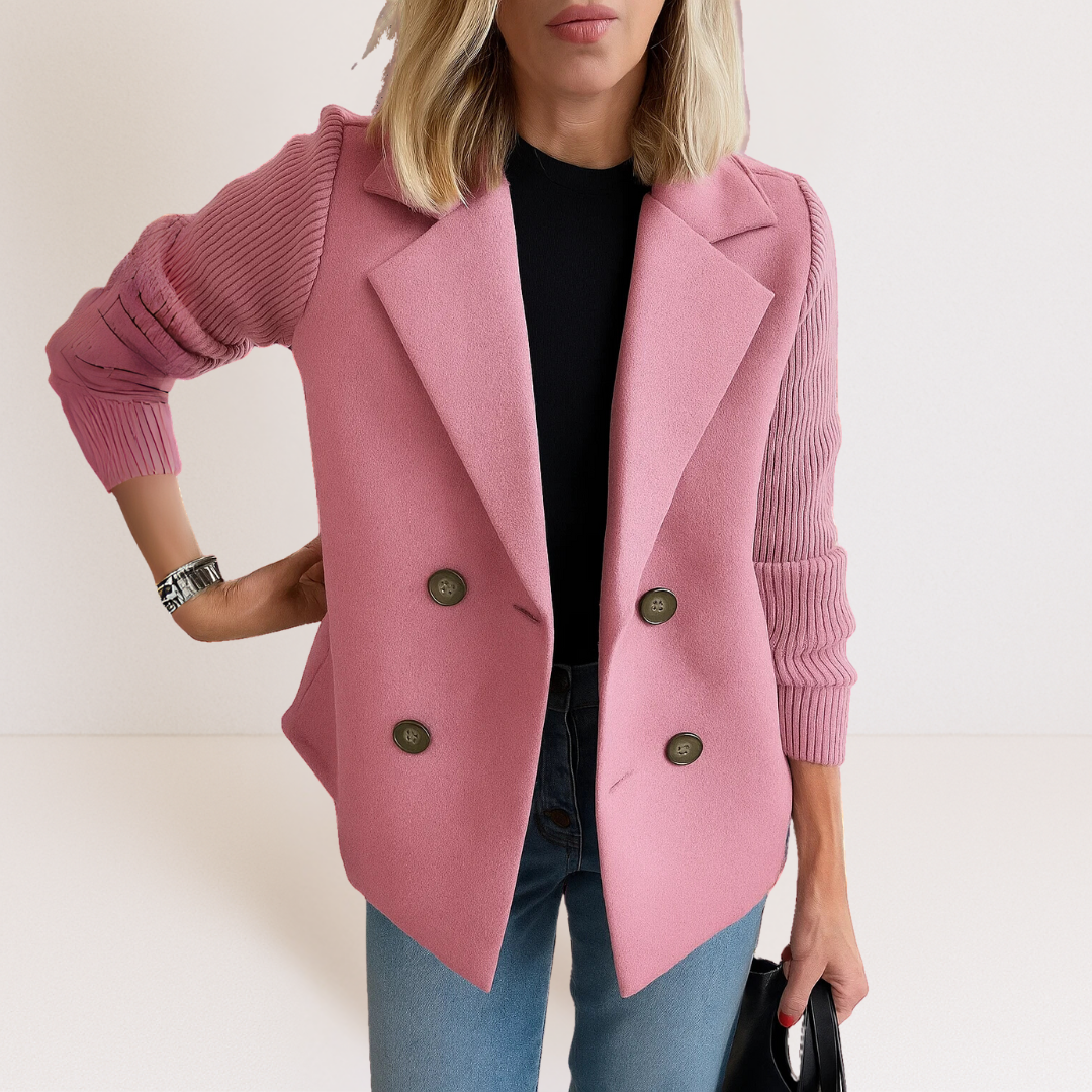 Blazer Cruzado Entallado – Rosa