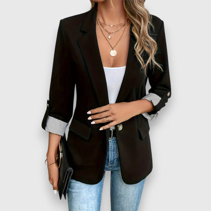 Blazer Elegante con Solapa – Negro