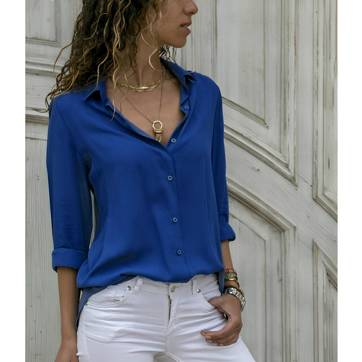 Blusa Fluida de Manga Larga