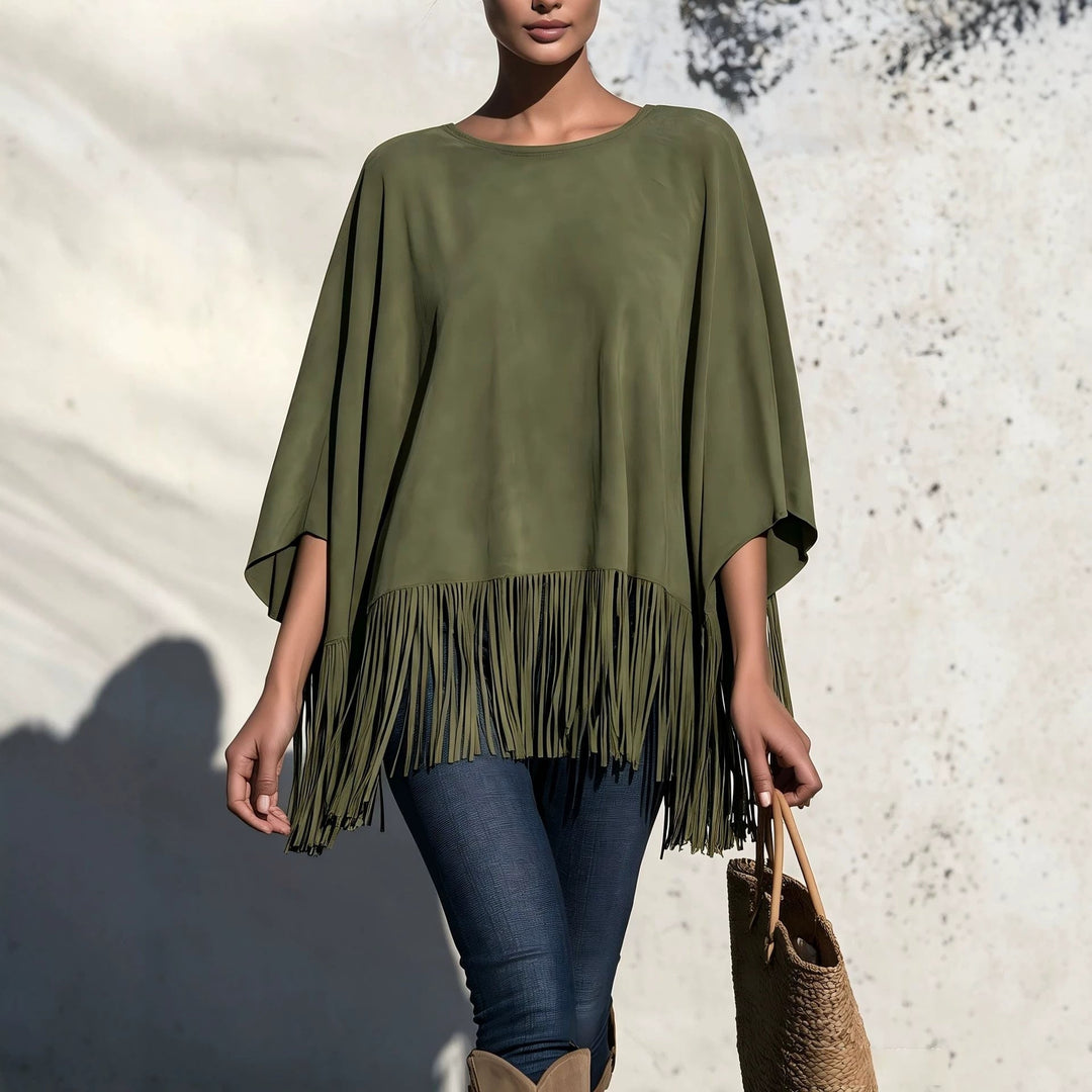 Blusa Holgada con Flecos