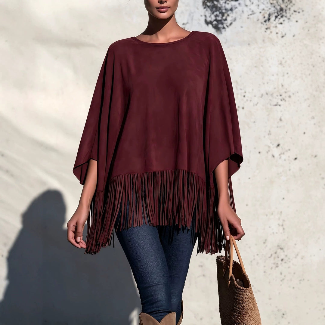 Blusa Holgada con Flecos