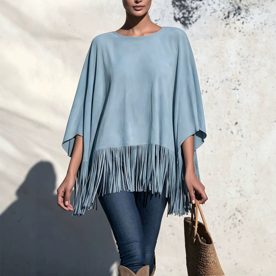 Blusa Holgada con Flecos