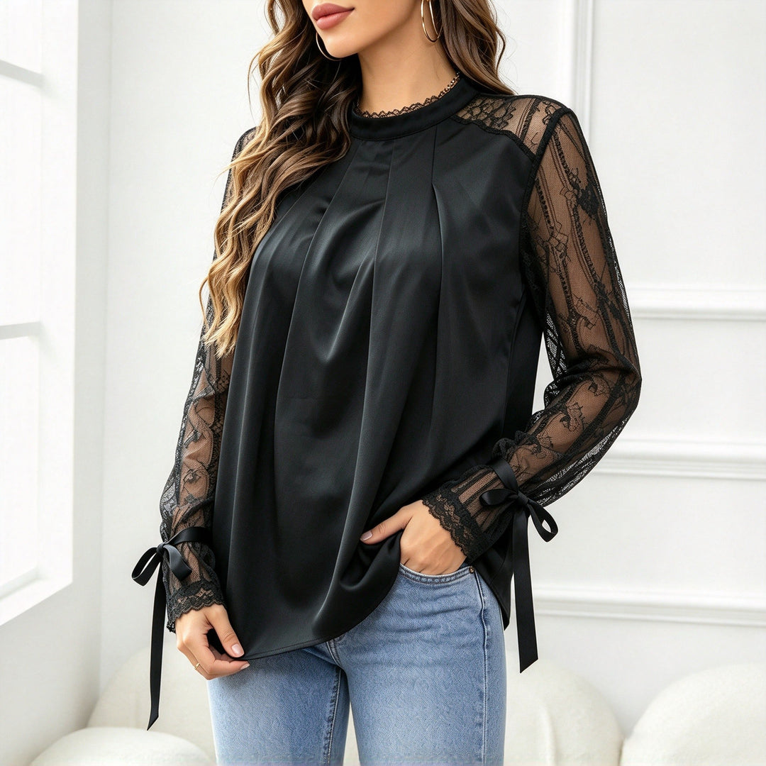Blusa Negra de Cuello Subido
