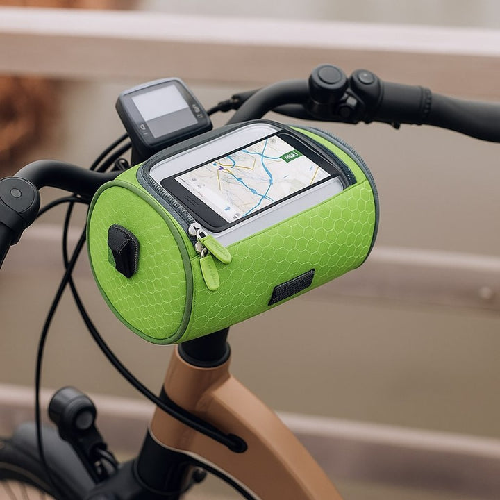 Bolsa para manillar de bicicleta con ventana táctil