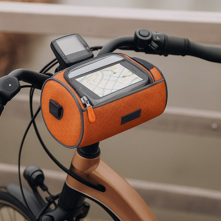 Bolsa para manillar de bicicleta con ventana táctil