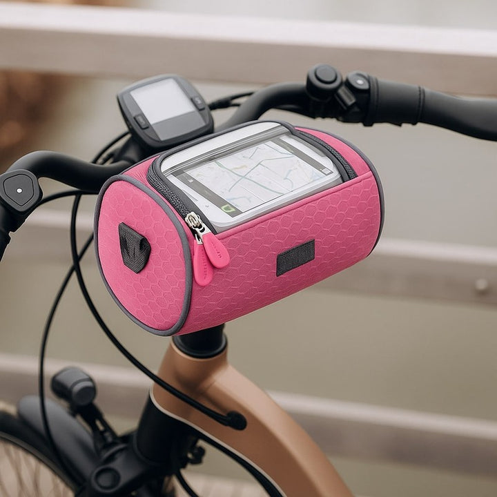 Bolsa para manillar de bicicleta con ventana táctil