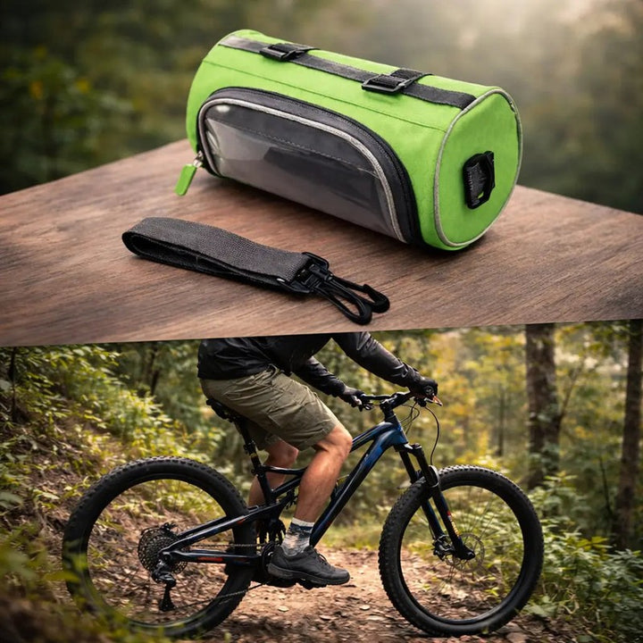 Bolsa para manillar de bicicleta con ventana táctil