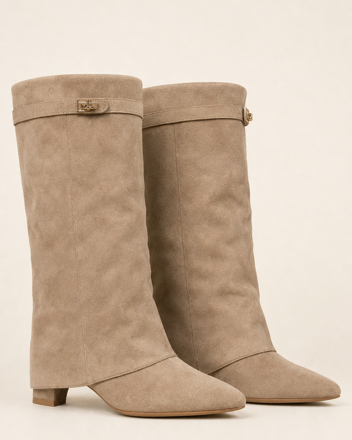 Botas Altas con Hebilla – Albaricoque